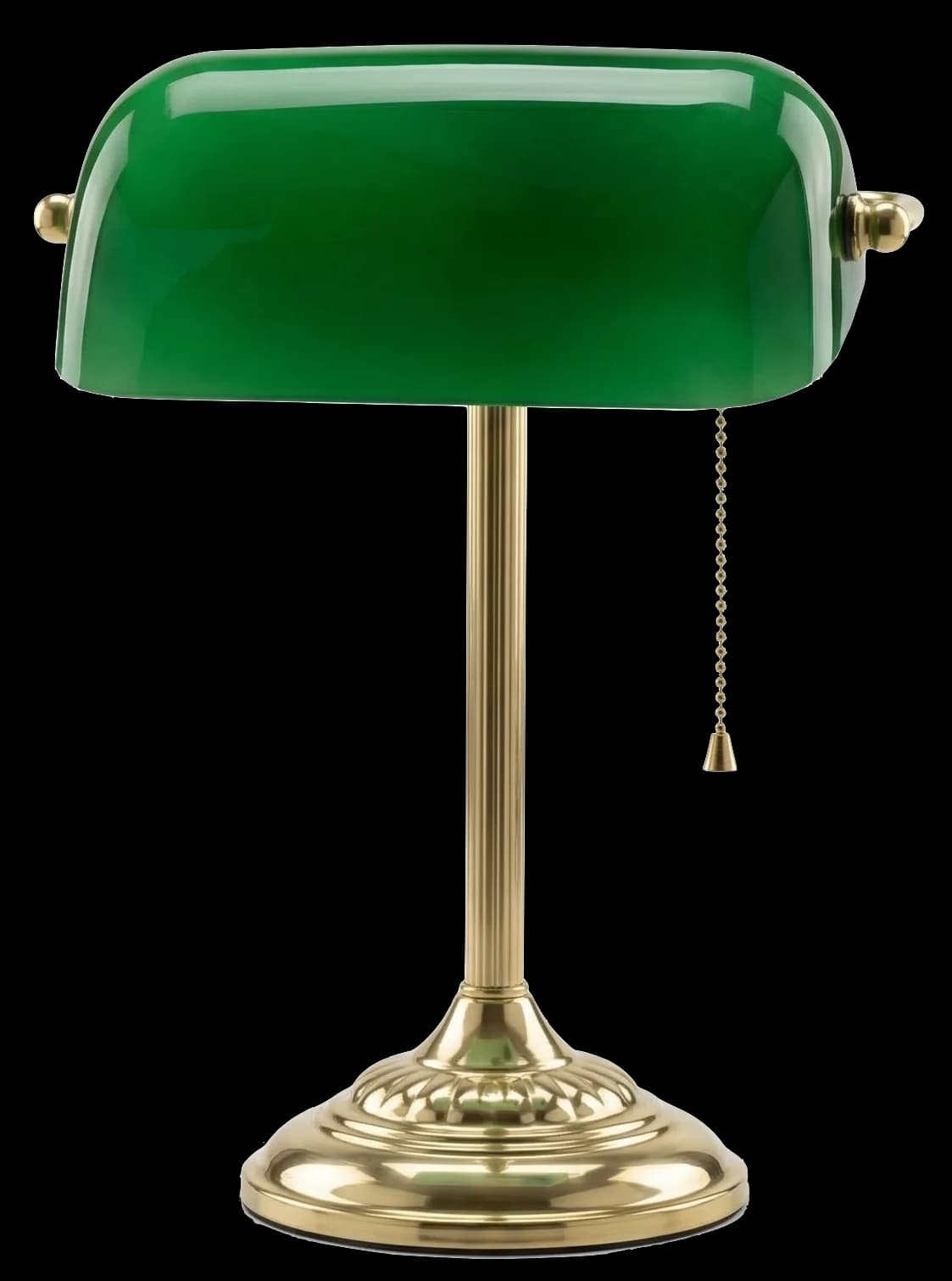 Green glass banker's desk lamp