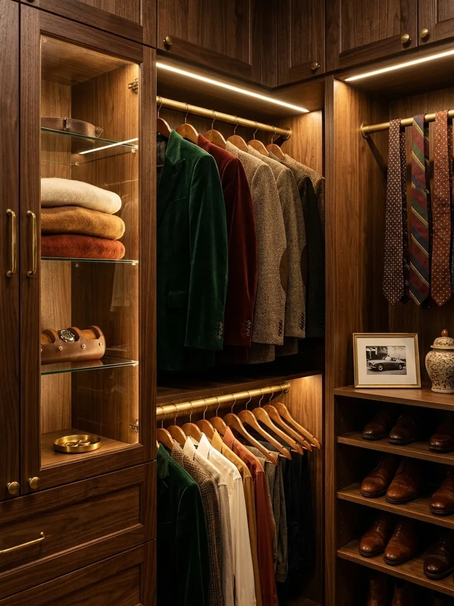 A layered closet with clothing, shoes, and accessories — a category easily worth $5,000 to $15,000 at replacement cost