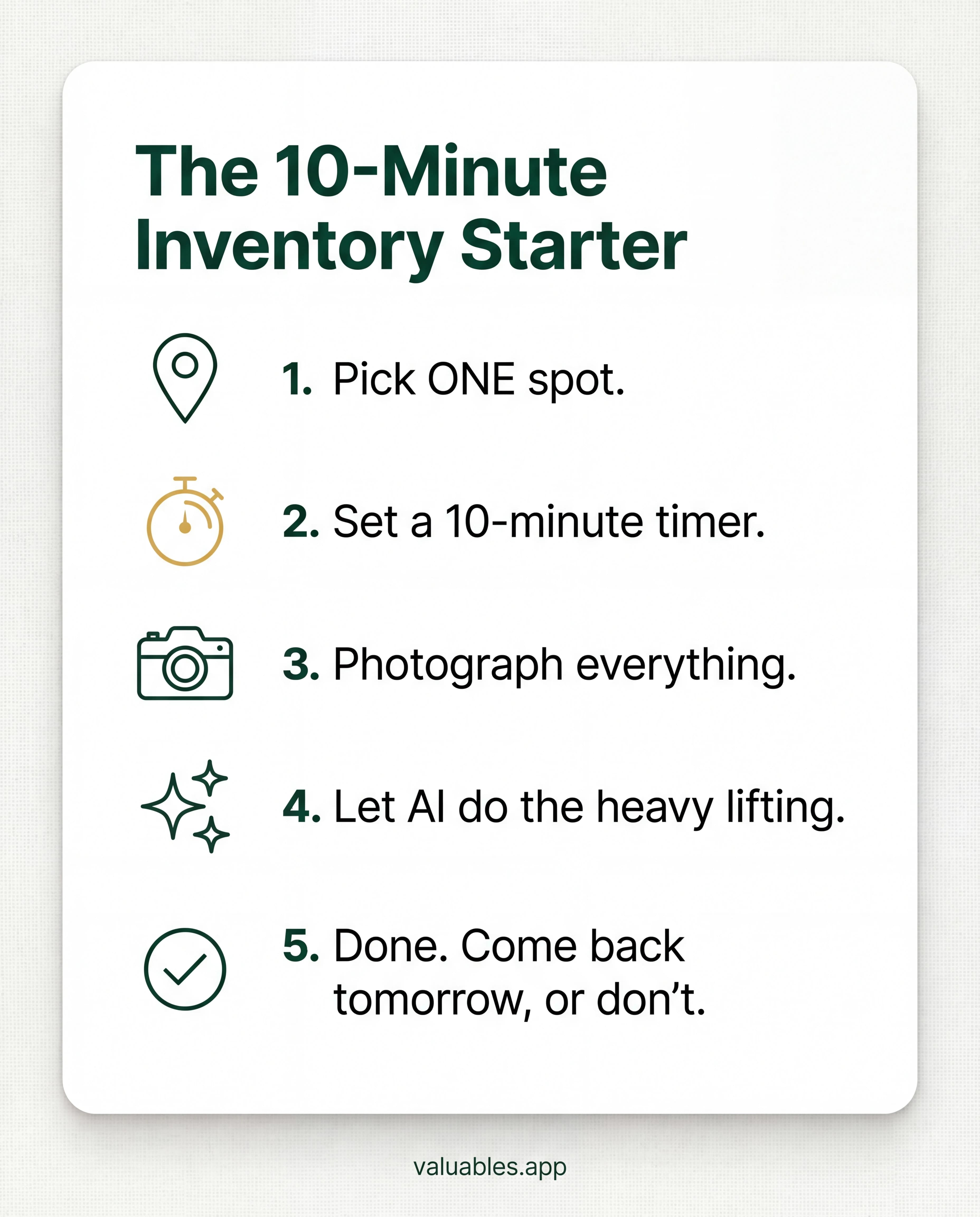 The 10-Minute Inventory Starter checklist